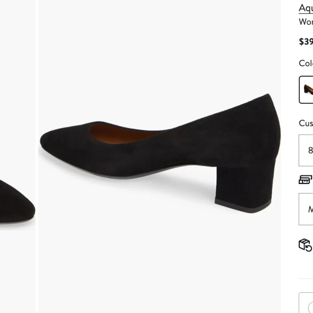Black Suede Shoes Pasha Pump, Size 10.5